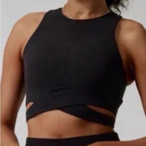 Athleta Black Cutout Tank Bra Top